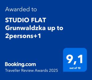 STUDIO FLAT Grunwaldzka up to 2persons+1