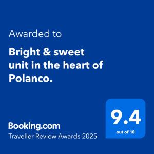 Bright & sweet unit in the heart of Polanco.