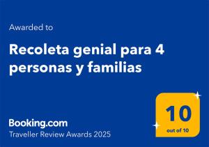 Recoleta genial para 4 personas y familias