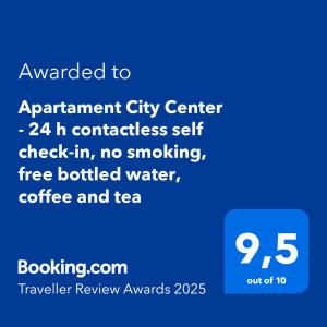 Apartament City Center - 24 h contactless self check-in, no smoking, free bottled water, coffee and tea