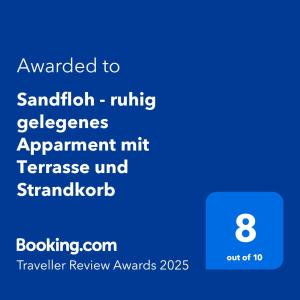 Apartment with Terrace room in Sandfloh - ruhig gelegenes Apparment mit Terrasse und Strandkorb