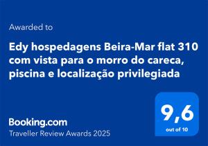 Edy hospedagens Beira-Mar flat 310 com vista para o morro do careca, piscina e localização privilegiada