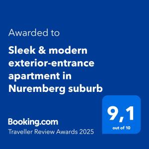 Modern studio apartment with exterior entrance in Nuremberg suburb