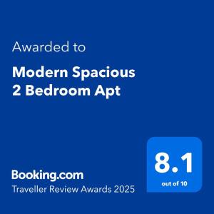 Modern Spacious 2 Bedroom Apt