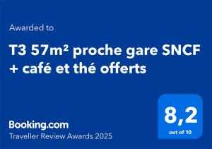 Appartements T3 57m2 avec balcon proche gare SNCF - WIFI, Netflix, cafe et the offerts : photos des chambres