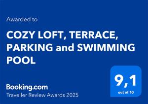 "COZY LOFT", TERRACE, PARKING and SWIMMING POOL