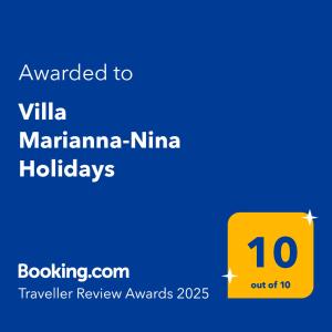 Villa Marianna-Nina Holidays