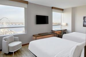 Queen Room with River View room in AC Hotel National Harbor Washington DC Area
