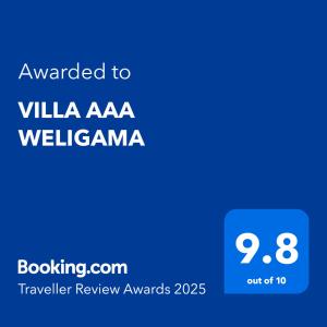 VILLA AAA WELIGAMA