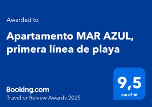 Apartamento MAR AZUL, primera línea de playa