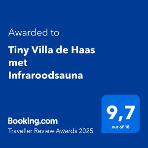 Tiny Villa de Haas met Infraroodsauna