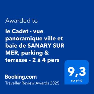 Appartements le Cadet - vue panoramique ville et baie de SANARY SUR MER, parking & terrasse - 2 a 4 pers : photos des chambres