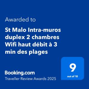 Appartements St Malo Intra-muros duplex 2 chambres Wifi haut debit a 3 min des plages : Appartement 2 Chambres