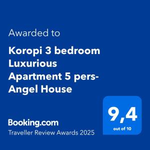 Koropi 3 bedroom Luxurious Apartment 5 pers- Angel House