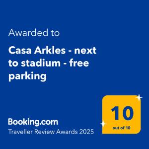 Casa Arkles - next to stadium - free parking