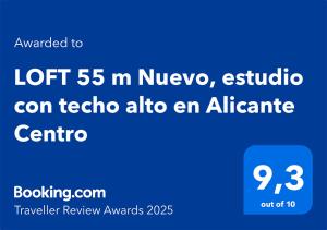 LOFT 55 m Nuevo, estudio con techo alto en Alicante Centro