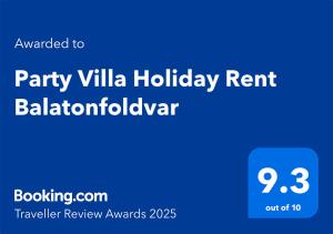 Party Villa Holiday Rent Balatonfoldvar