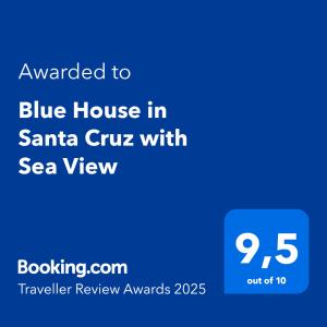 Blue House in Santa Cruz with Sea View