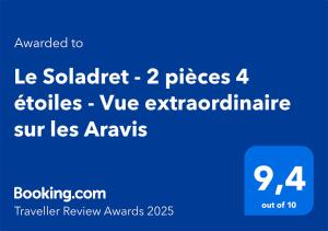 Le Soladret - La Clusaz - Vue extraordinaire sur les Aravis - 4 étoiles