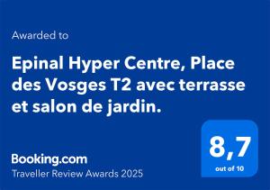 Appartements Epinal Hyper Centre, Place des Vosges T2 avec terrasse et salon de jardin. : photos des chambres