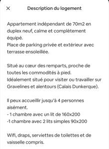 Appartements Gite avec jardin au coeur des remparts de Gravelines : photos des chambres