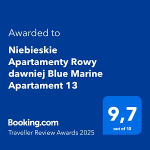 Niebieskie Apartamenty Rowy Apartament z klimatyzacją 100 m do plaży
