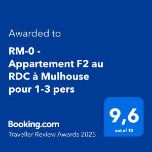 RM-0 - Joli 2 pièces tout équipé au RDC à Mulhouse pour 1-3 pers