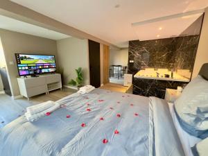 Appartements Suite Romantique - Balneo Prive - Parking : photos des chambres