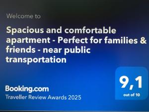 Spacious and comfortable apartment - Perfect for families & friends - near public transportation