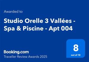 Appartements Studio Orelle 3 Vallees - Spa & Piscine - Apt 004 : Appartement 1 Chambre