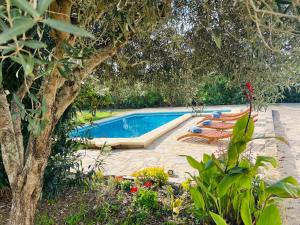 Villa Es Puig, piscina y vistas a la montaña