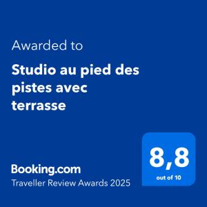 Studio au pied des pistes avec terrasse