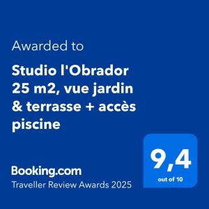 Studio lObrador 25 m2 - Cuisine & terrasse - accès piscine