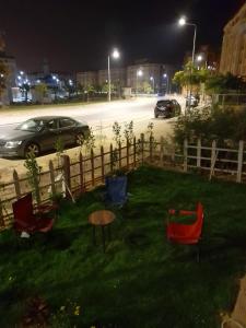 2 bedrooms apartment fully furnished air conditioned with great view and privet garden at degla palms compound located at 6 October city