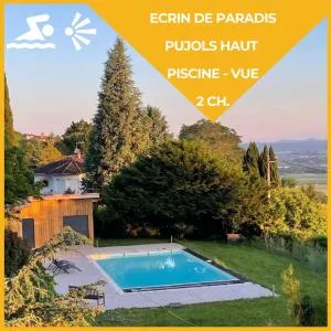 Ecrin de paradis Pujols HAUT Piscine-VUE - Pujols