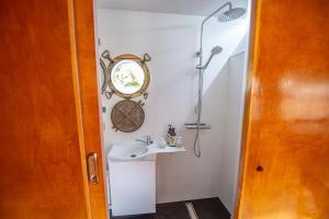 Panama ship, house on the water