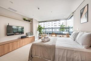 BHaus Moema Dstay - Studio Family Deluxe - Cama Queen - Academia - Lavanderia - Coworking - Próximo ao Metrô e Shopping Ibirapuera - Acomoda 2 adultos e 1 criança - ds12