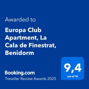 Europa Club Apartment, La Cala de Finestrat, Benidorm, Next to the beach, Ground floor, Air Cond