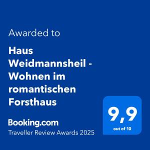 Haus Weidmannsheil - Wohnen im romantischen Forsthaus