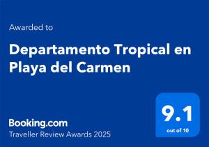 Departamento Tropical en Playa del Carmen