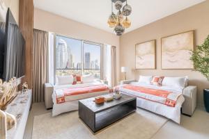 Hermes-Style 2BR, Full Burj Khalifa View - Infinity Pool - Full Fountain View