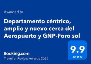 Departamento céntrico, amplio y nuevo cerca del Aeropuerto y GNP-Foro sol