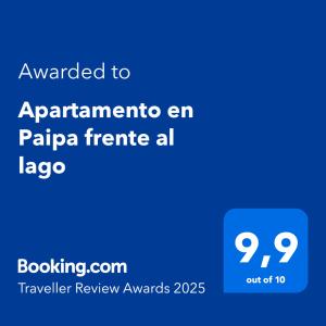 Apartamento en Paipa frente al lago