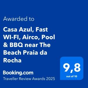 Casa Azul, Fast WI-FI, Airco, Pool & BBQ near The Beach Praia da Rocha