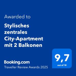 Stylisches zentrales City-Apartment mit 2 Balkonen