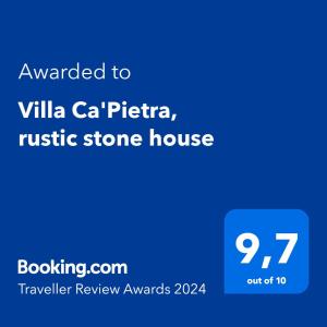 Villa CaPietra, rustic stone house