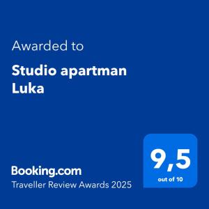Studio apartman Luka