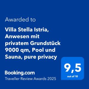 Luxury Villa in Istria - 9,000 sqm Private Estate with Pool & Sauna, 15 min to Sea, near Fazana, 3 Bedrooms