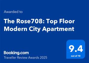 The Rose708: Top Floor Modern City Apartment