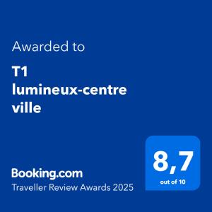 T1 lumineux-centre ville